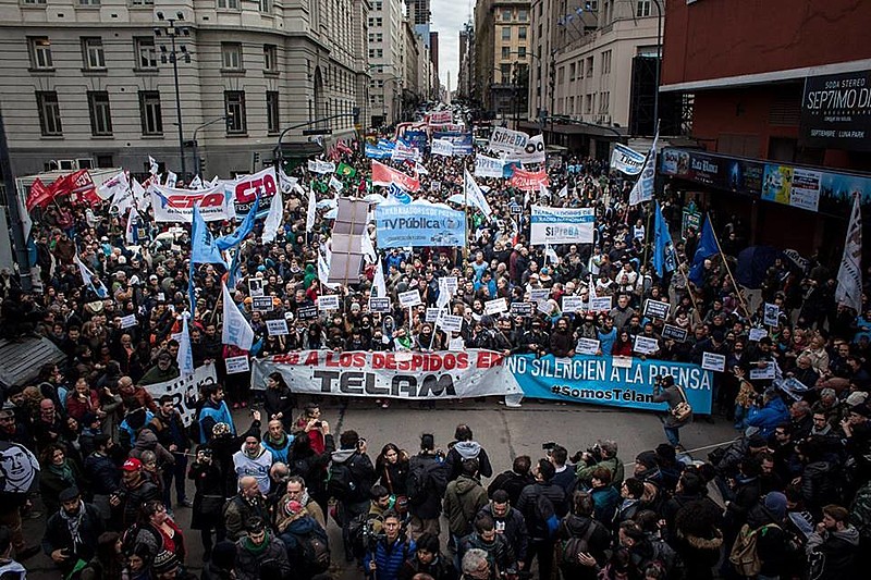 Manifestação realizada na tarde desta quinta-feira (5) em Buenos Aires