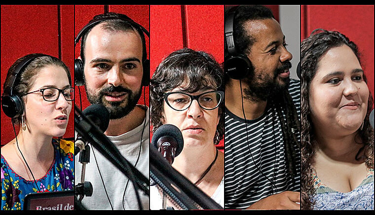 Repórteres Vivian Fernandes, Daniel Giovanaz, Cecília Figueiredo, Juca Guimarães e Lu Sudré participaram do programa de retrospectiva