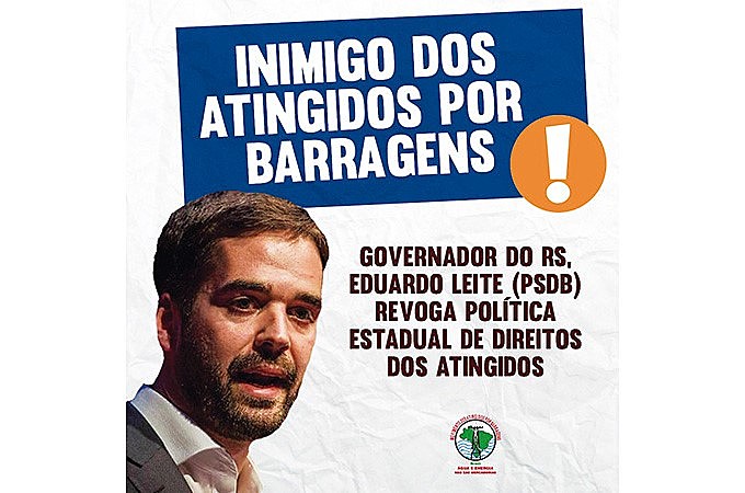 Campanha do MAB denuncia medida de Eduardo Leite (PSDB)