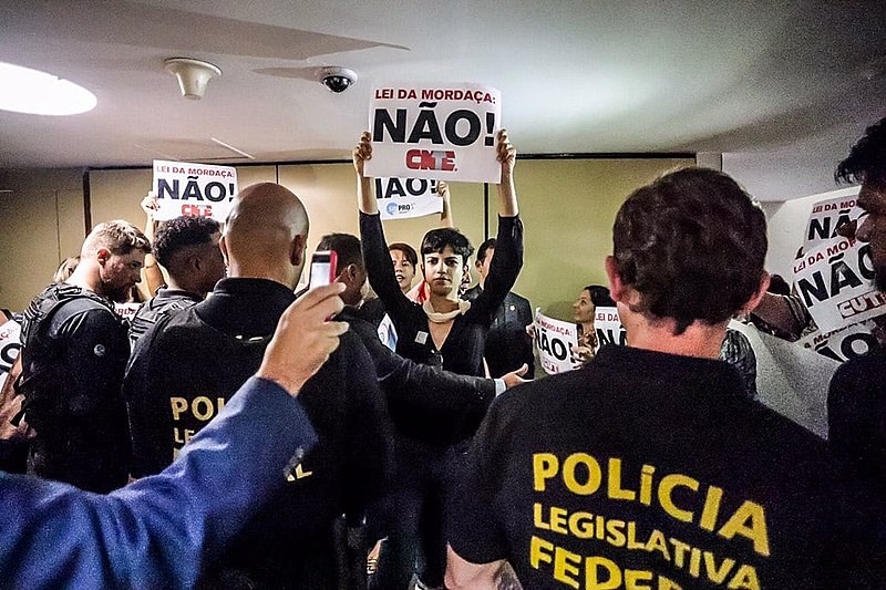 Protesto contra o projeto Escola sem Partido na Câmara dos Deputados, em 2018
