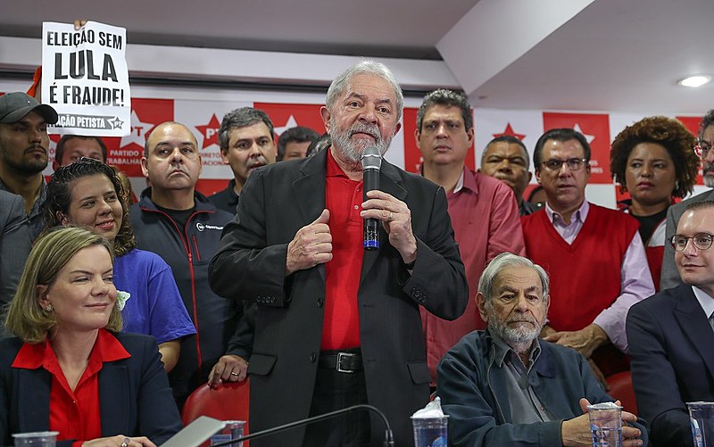 Lula fez um pronunciamento na sede do PT, após sentença de primeira instância contra ele