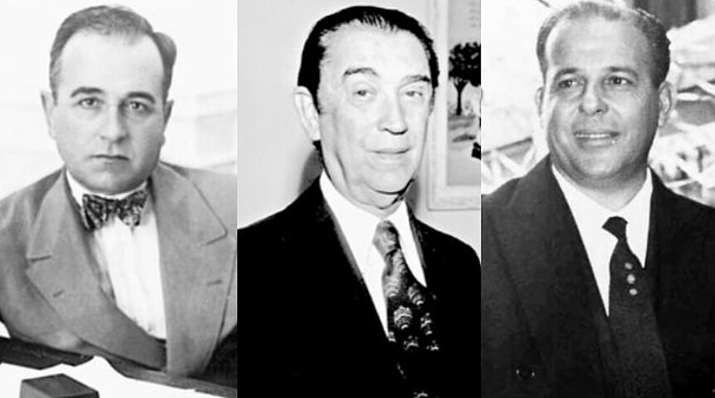 Da esquerda para a direita: Getúlio Vargas, Juscelino Kubistchek e João Goulart