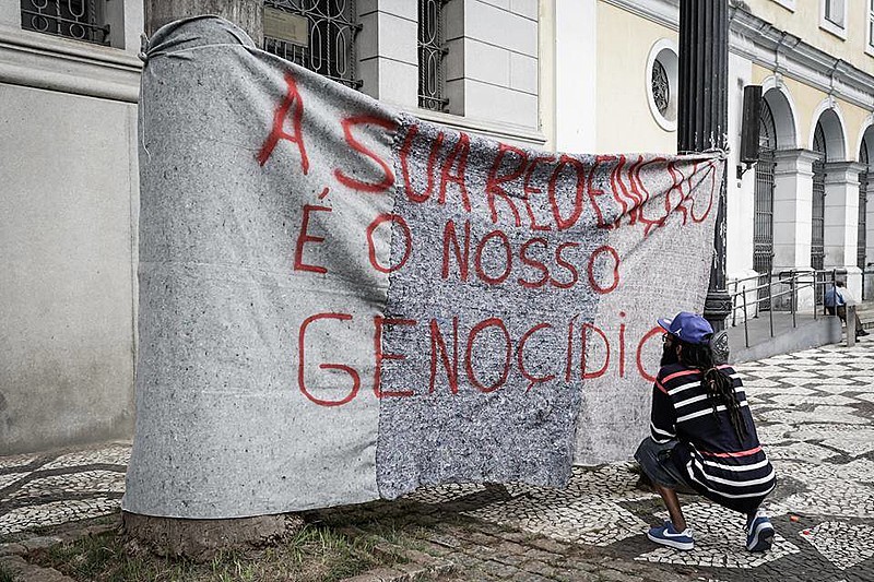 Manifestação contra truculência policial realizada na Cracolândia, em São Paulo