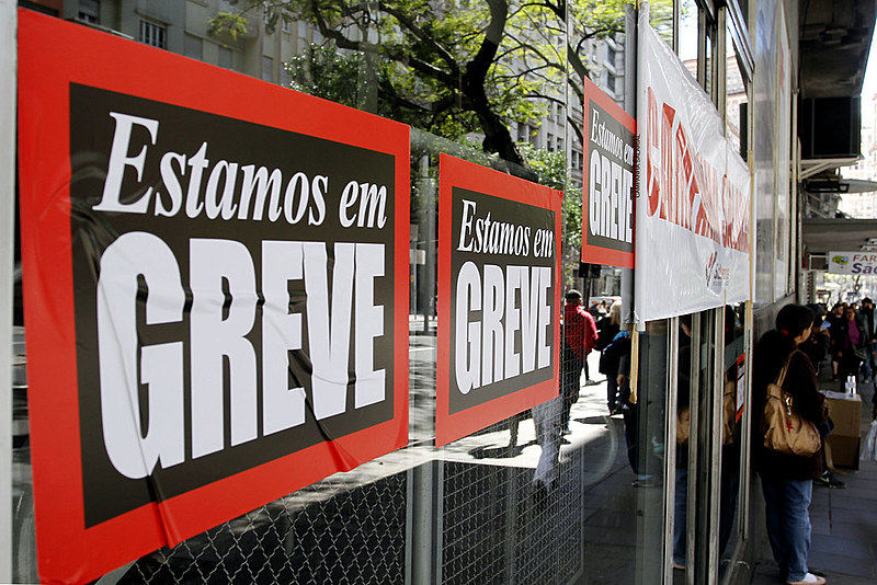 Greve de bancários em Porto Alegre (RS)
