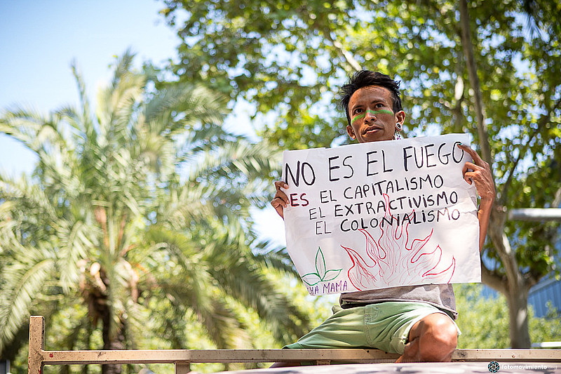 Manifestação na Espanha, "A Amazônia queima, nós também”. 23 de agosto de 2019