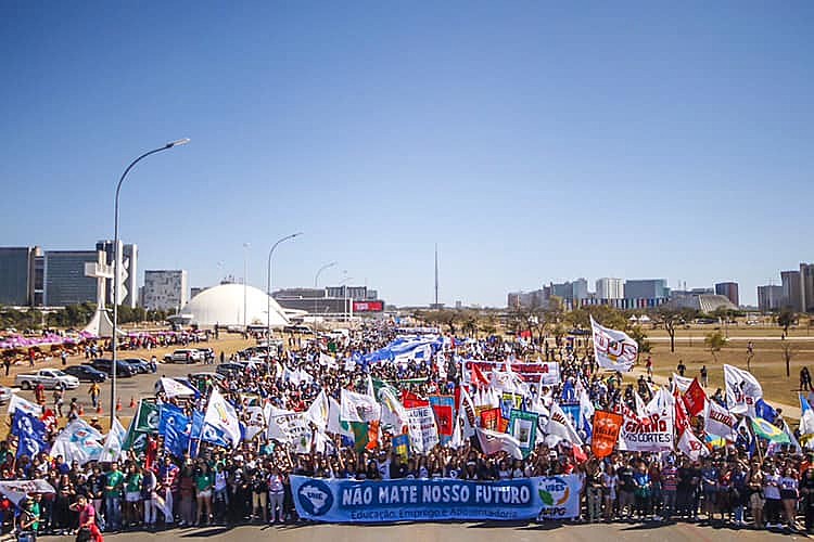 Manifestação bloqueou o trânsito na capital federal