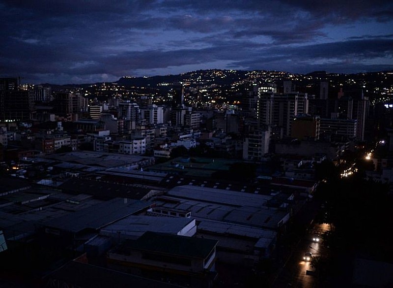 Caracas, capital da Venezuela, durante o apagão que aconteceu no último final de semana