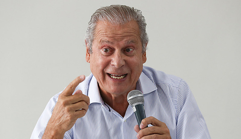 O ex-ministro José Dirceu durante o lançamento de seu livro em Brasília, em agosto de 2018