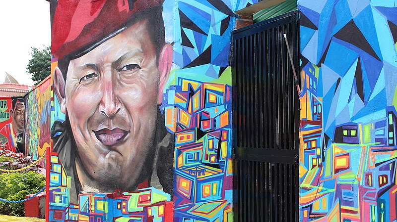Muro no popular bairro 23 de Enero homenageia o ex-presidente