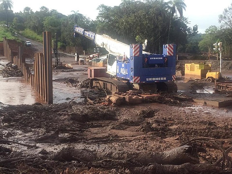 Registro da estrada após o rompimento da barragem de Córrego do Feijão, de propriedade da Vale