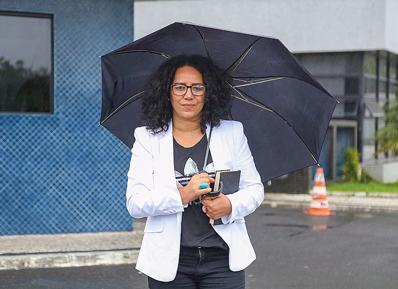 Pastora Cleusa Caldeira, da Igreja Presbiteriana Independente, visitou o presidente Lula nesta segunda-feira, 15, em Curitiba