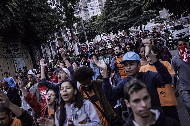 Manifestação do MTST na última sexta-feira (28), quando os militantes foram presos pela PM.