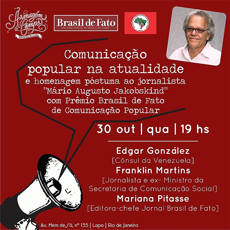 Mário participou da construção do Sistema de Comunicação Brasil de Fato e atuou como membro do conselho editorial do jornal no Rio
