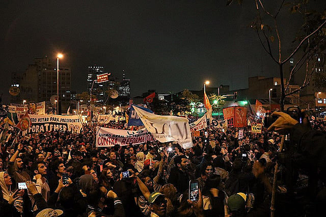 Protesto em São Paulo durante a greve geral, no dia 28 de abril; para centrais, 'Ocupa Brasília' é continuidade de atos contra as reformas