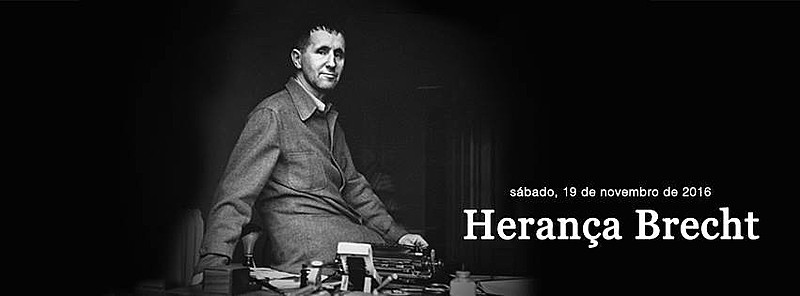 Cartaz do evento "Herança Brecht", que acontecerá neste sábado (19) na sede da Companhia Kiwi de teatro