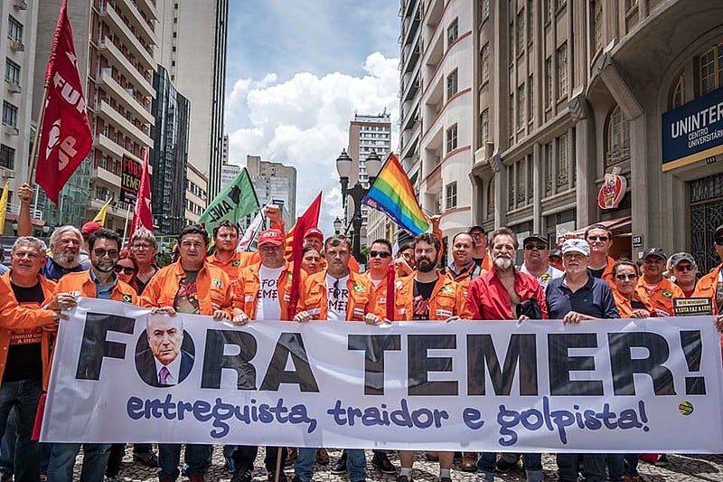 A marca do ato foi a unidade entre sete centrais sindicais: CUT, CTB, CSP Conlutas, Força Sindical, UGT e Nova Central