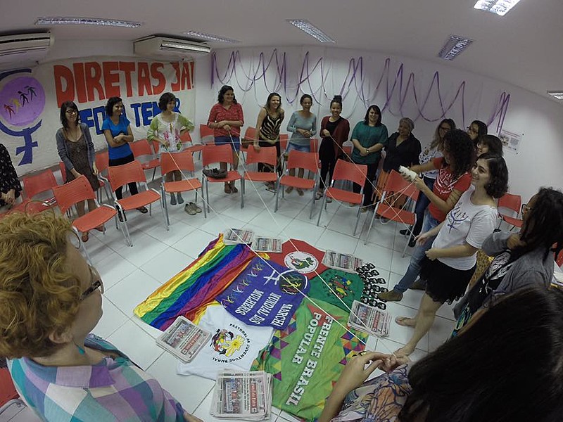 As atividades da Escola de Formação Popular Feminista estão acontecendo na sede da Central Única dos Trabalhadores (CUT)