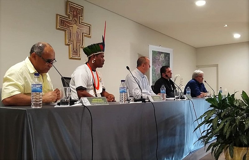 Integrantes do Cimi durante divulgação do relatório, em Brasilia