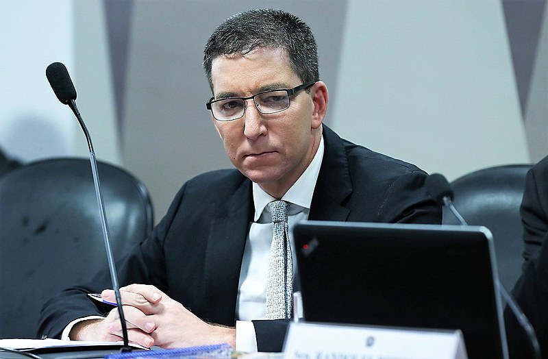 O jornalista Glenn Greenwald durante depoimento no Senado em julho