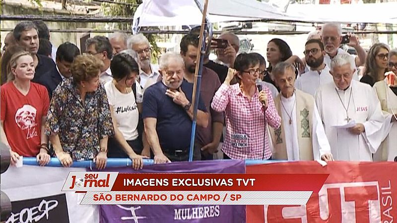 Em abril de 2018, TVT transmitiu com exclusividade discurso histórico de Lula no Sindicato dos Metalúrgicos do ABC