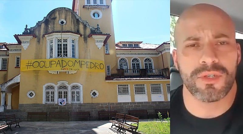 Daniel Silveira (PSL) entrou no Colégio Estadual Dom Pedro II em Petrópolis e depois gravou um vídeo fazendo ameaças à gestão da diretora