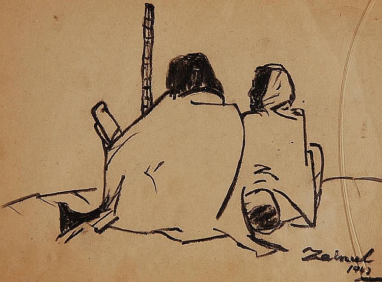 Zainul Abedin, Famine Sketches, 1943.