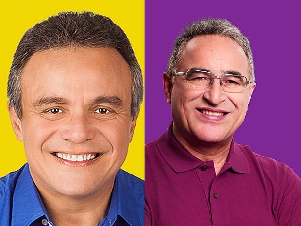 À esquerda, Zenaldo Coutinho (PSDB), candidato à reeleição; à direita, Edmilson Rodrigues, do PSOL
