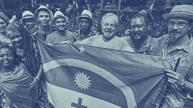 Brazilian ex-president Lula and supporters celebrate his release from prison after 580 days of incarceration