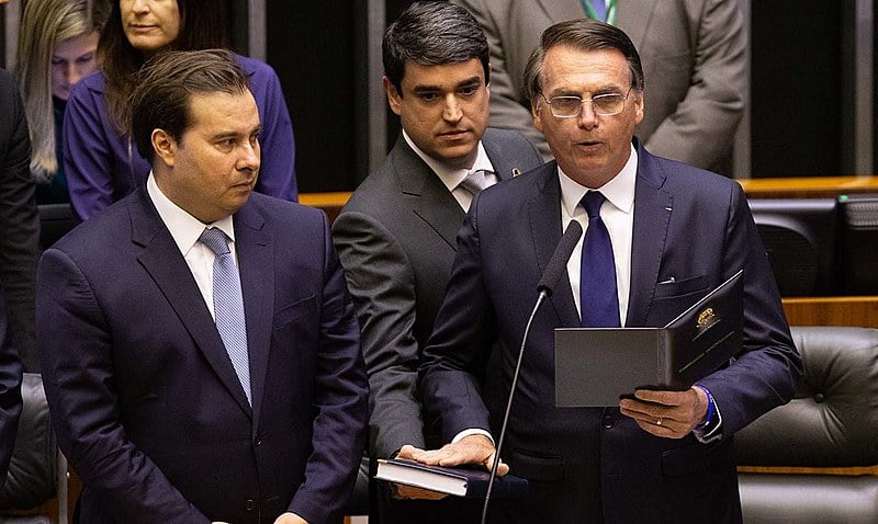Bolsonaro at inauguration ceremony at Brazil's National Congress