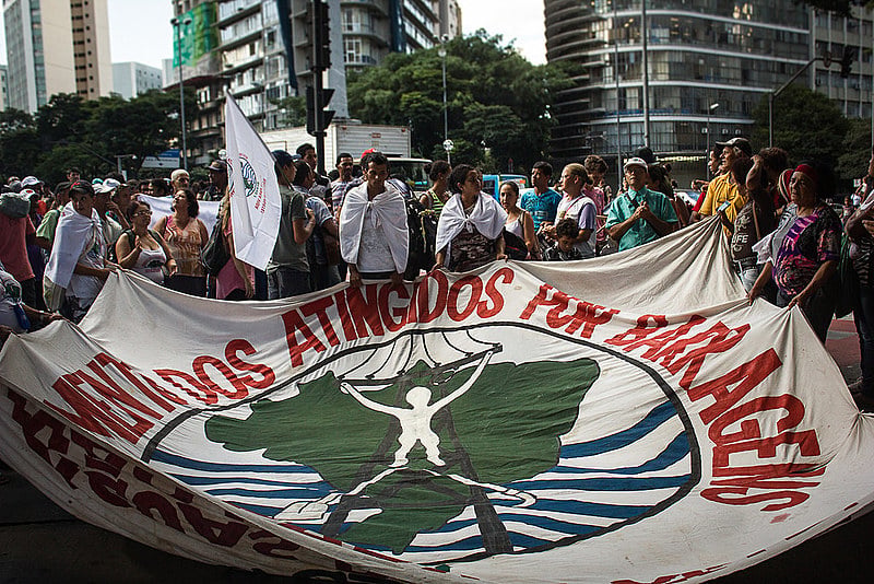 Militantes do MAB durante um protesto em Belo Horizonte (MG)