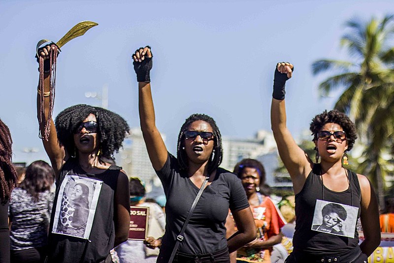 Marcha das mulheres negras em Copacabana, na zona sul do Rio de Janeiro