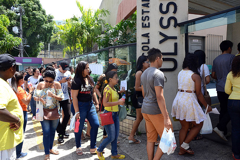 Estudantes na fila para a prova do Enem 2017, em Belém no estado do Pará.