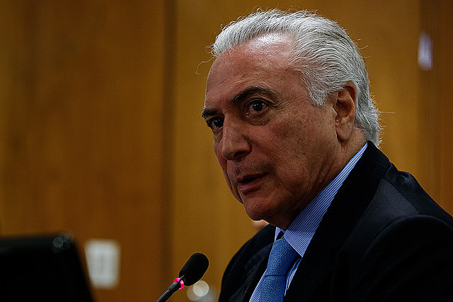Presidente Michel Temer en reunión en Brasília
