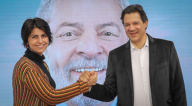 Manuela D'Ávila y Fernando Haddad, el binomio presidencial del PT