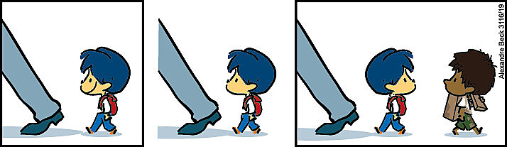 Tirinha inédita do Armandinho cedida por Alexandre Beck ao Inesc