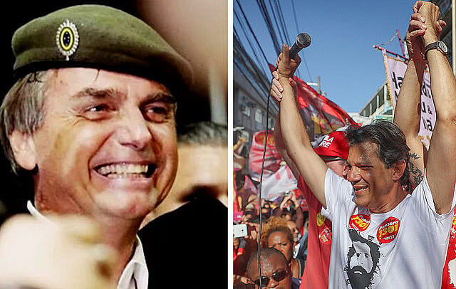 Jair Bolsonaro (PSL) y Fernando Haddad (PT) deben disputar la segunda vuelta el 28 de octubre