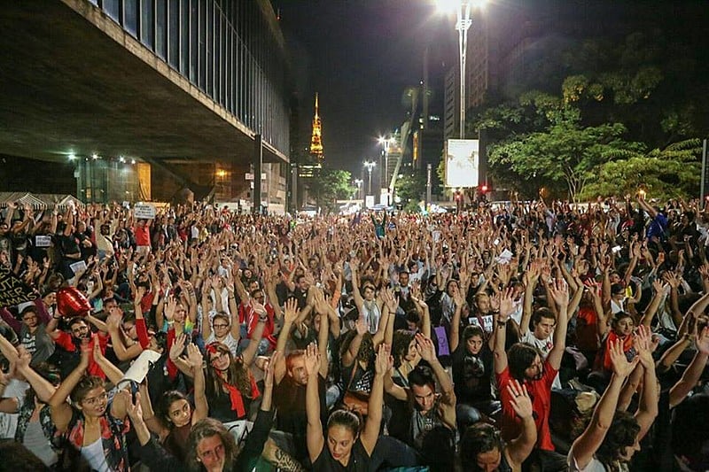Manifestação contra o governo interino de Michel Temer em São Paulo (SP)