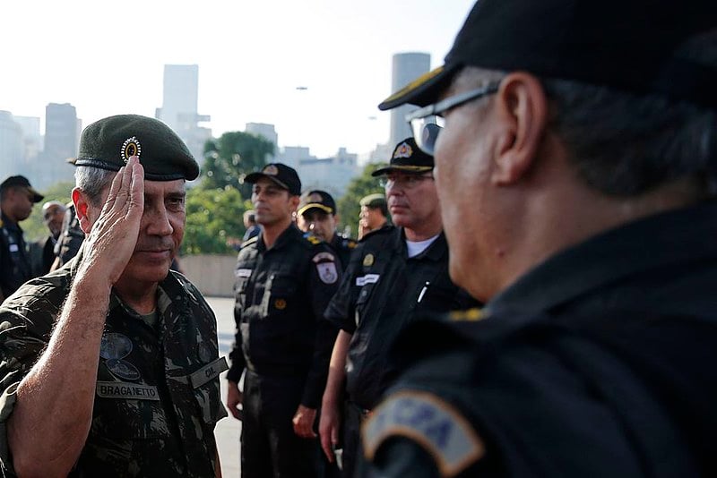 O interventor federal na segurança pública do estado do Rio de Janeiro, general Walter Braga Netto, durante solenidade no Rio