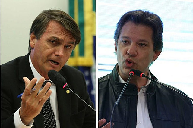 Según el instituto Datafolha, Bolsonaro tiene el 48% de intención de voto y Haddad el 39%