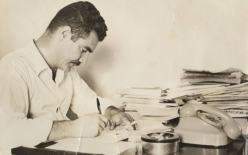 Piroli na Redação do Última Hora, em meados dos anos 1960
