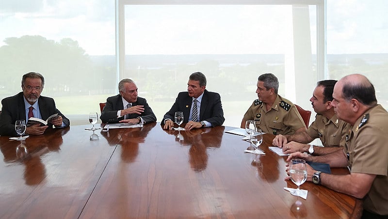 Atual presidente Michel Temer em reunião sobre Segurança Pública em Brasília