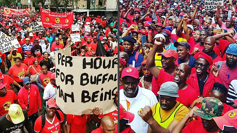 Trabalhadores e trabalhadoras do setor plástico sul-africano protestam contra baixos salários e condições precárias
