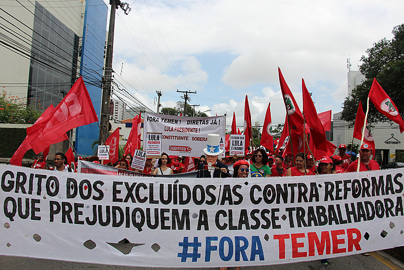 Este ano o ato teve como tema “Por direitos e democracia a nossa luta é todo dia”
