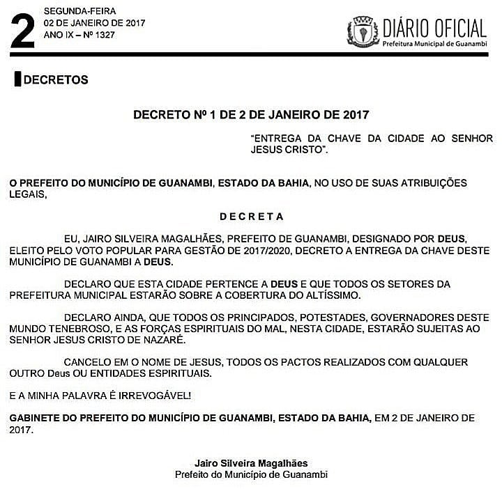 Decreto cancela em nome de Jesus “todos os pactos realizados com qualquer outro Deus ou entidades espirituais”