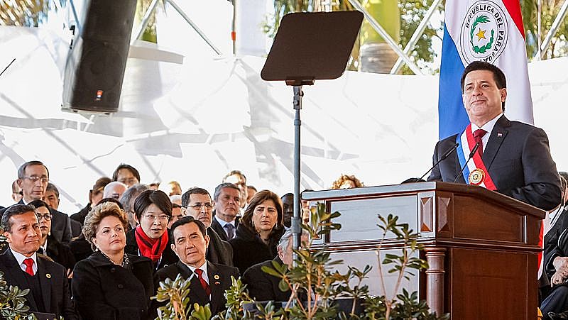 O presidente paraguaio, Horacio Cartes, em seu primeiro discurso como chefe de Estado, em agosto de 2013
