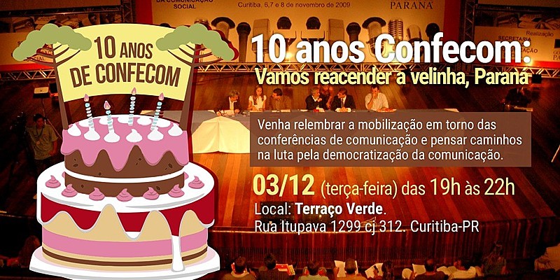Evento é organizado pela Frente Paranaense pelo Direito à Comunicação e Liberdade de Expressão (Frentex-PR)