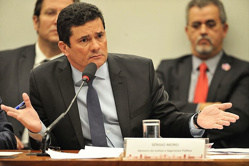 O ministro Sérgio Moro durante depoimento na Câmara dos Deputados em julho