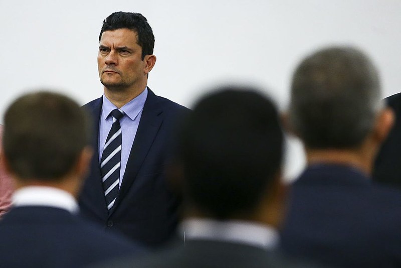 Cara amarrada: o ministro Sérgio Moro durante evento em Brasília no mês passado