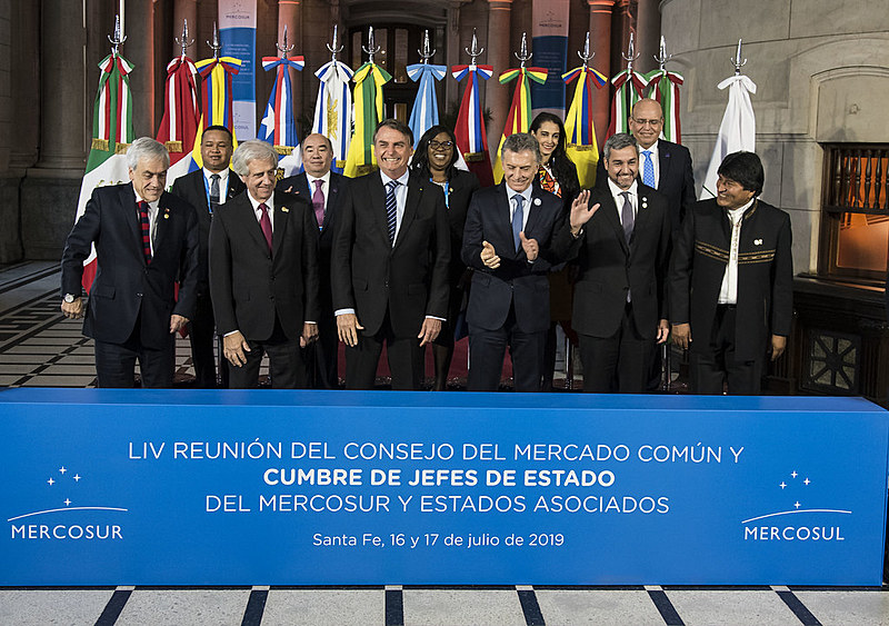 Além de Bolsonaro, compareceram ao evento Mauricio Macri (Argentina), Tabaré Vazquez (Uruguai) e Mario Abdo Benítez (Paraguai)