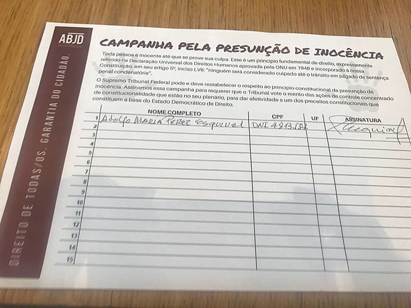 Em setembro, os abaixo-assinados da campanha serão entregues ao STF